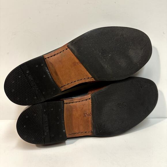 VERY GOOD Rancourt & Co. x Polo Ralph Lauren Penny Loafers Black / Brown USA 9 - Picture 11 of 12